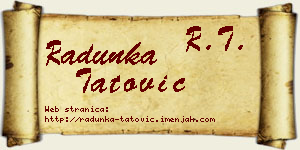 Radunka Tatović vizit kartica